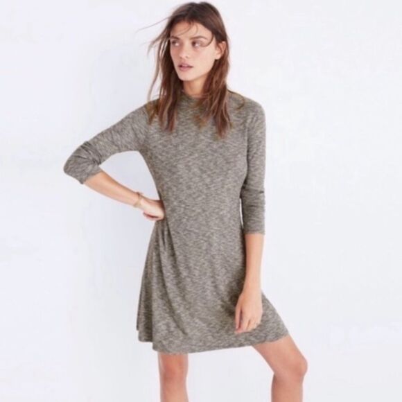 MADEWELL grey ribbed city-block mock-neck dress - Picture 2 of 7